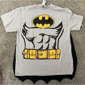 Batman Shirt Mens XL Removable Cape DC Comics‎ Halloween Rubie's Costumes USA